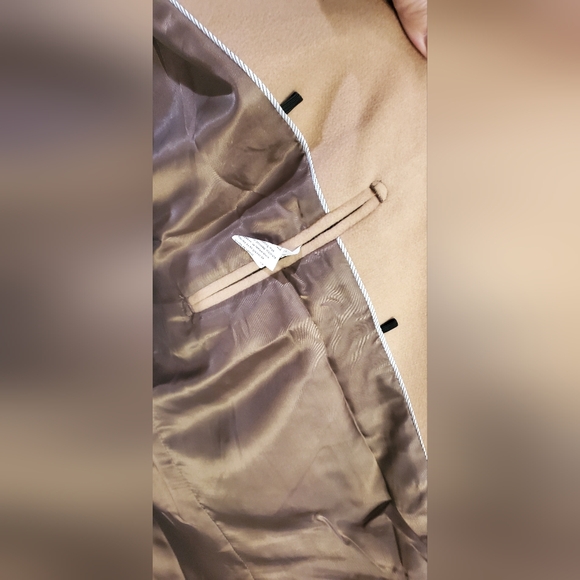 MENS Tan Long Coat with Black Buttons XXL - Picture 8 of 9